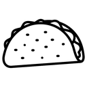 taco shell Line Art icon