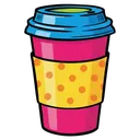 takeaway coffee paper cup Pop Art icon