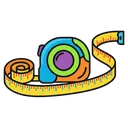 tape measure Pop Art icon