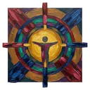 target audience crosshair Oil Painting icon