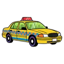 taxi cab Pop Art icon