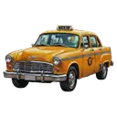 taxi cab ride Oil Painting icon