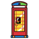 telephone booth Pop Art icon
