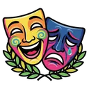 theater mask comedy drama Pop Art icon