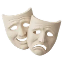 theater masks Isometric icon