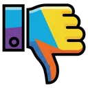 thumbs down dislike social Pop Art icon