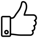 thumbs up like button Line Art icon