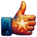 thumbs up like button Oil Painting icon