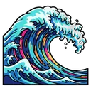 tidal wave Pop Art icon