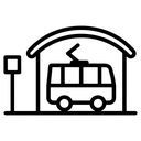 tram stop Line Art icon