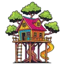 tree house Pop Art icon