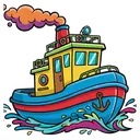 tug boat Pop Art icon
