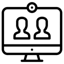 video meeting Line Art icon