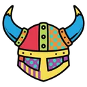 viking helmet Pop Art icon