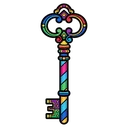 vintage key Pop Art icon