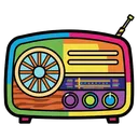 vintage radio Pop Art icon
