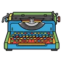 vintage typewriter machine Pop Art icon