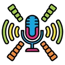 voice search waves Pop Art icon
