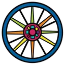 wagon wheel Pop Art icon