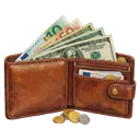 wallet with cash Oil Painting icon