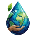 water conservation drop Oil Painting icon