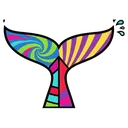 whale tail Pop Art icon