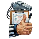 whistle referee coach Oil Painting icon