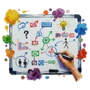 whiteboard brainstorm Oil Painting icon