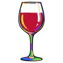 wine glass Pop Art icon