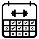 workout calendar Line Art icon