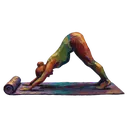 yoga mat pose Oil Painting icon