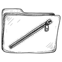 zip folder Hand Drawn icon