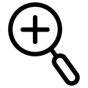 zoom in magnify plus Line Art icon