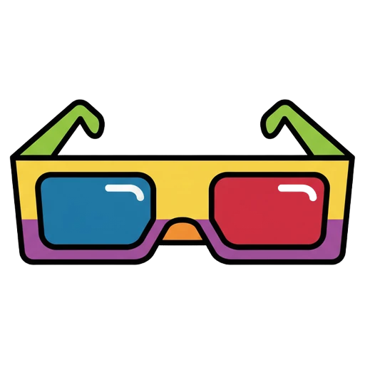 3d movie glasses frames Pop Art icon - free AI-generated pop art icon for web and app projects