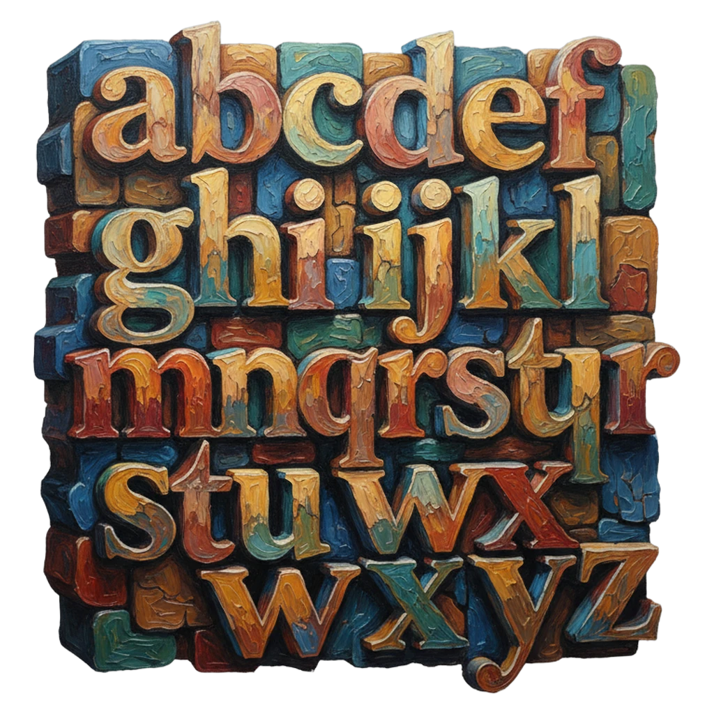 abc alphabet letters Oil Painting icon - free AI-generated oil painting icon for web and app projects