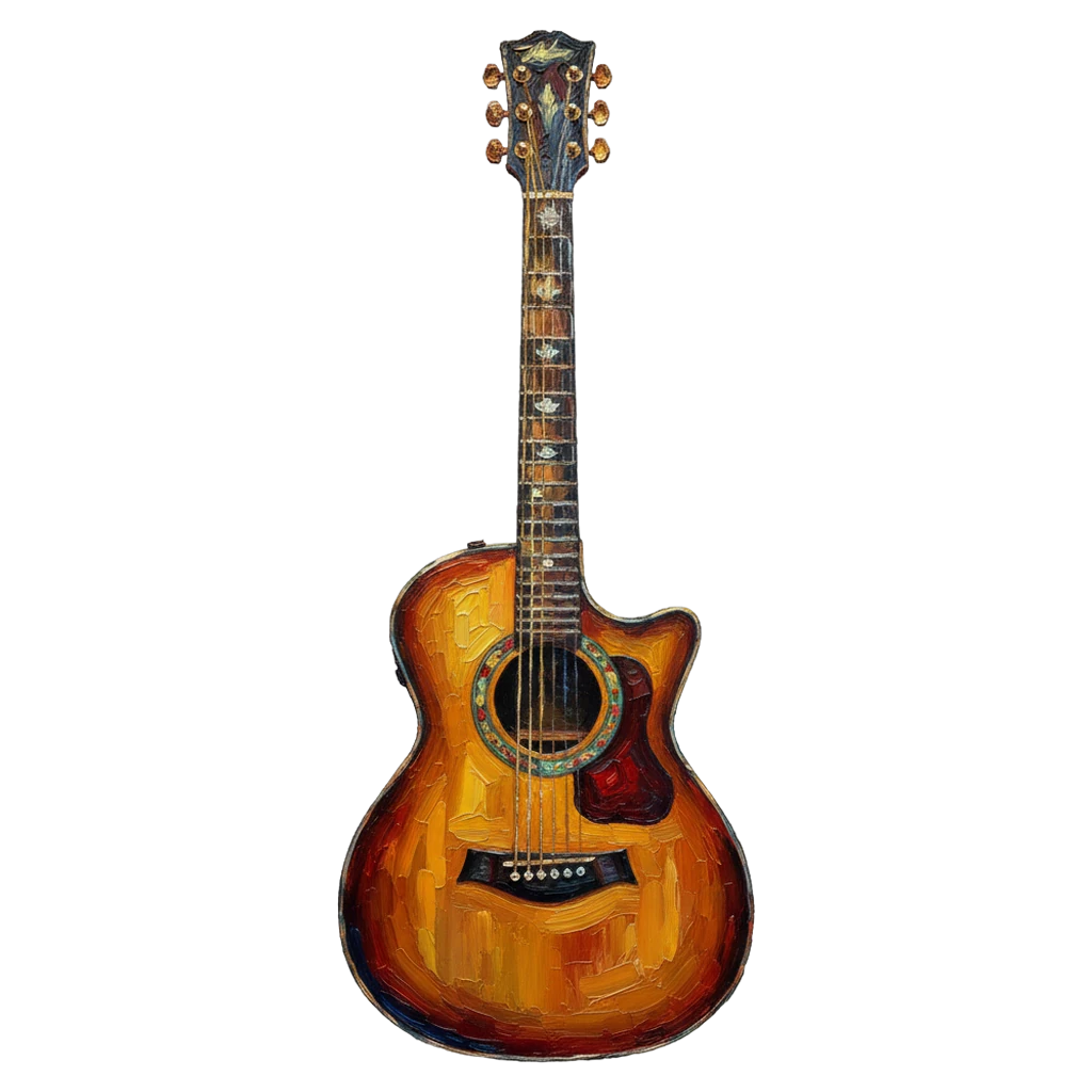 acoustic guitar Oil Painting icon