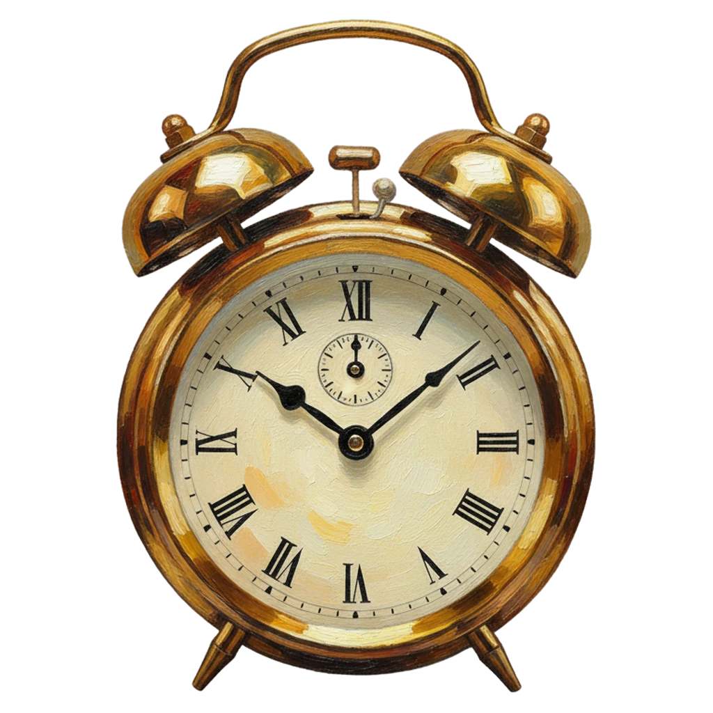 alarm clock Oil Painting icon - free AI-generated oil painting icon for web and app projects