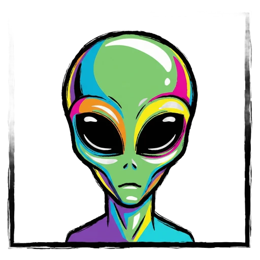 alien head Pop Art icon