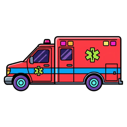 ambulance Pop Art icon - free AI-generated pop art icon for web and app projects