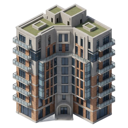 apartment block Isometric icon