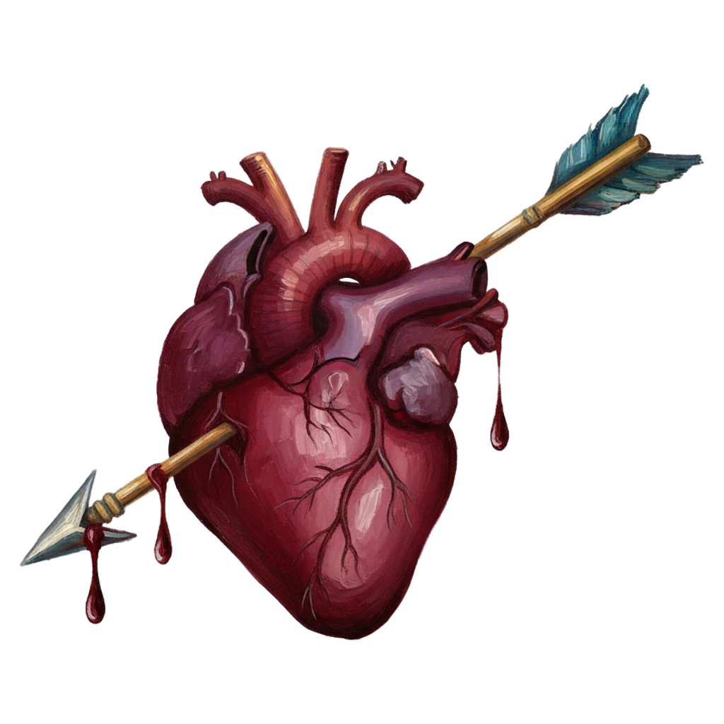 arrow through heart Oil Painting icon - free AI-generated oil painting icon for web and app projects