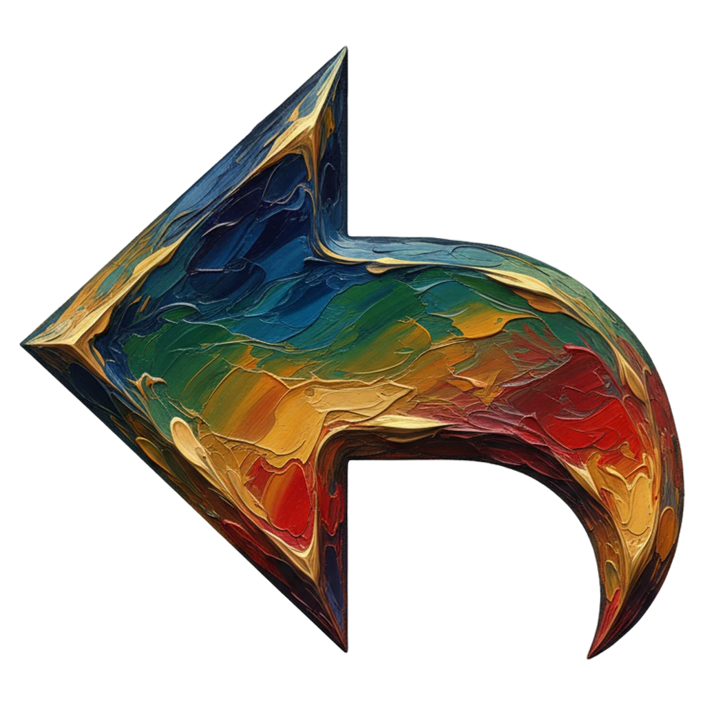 back arrow navigation Oil Painting icon - free AI-generated oil painting icon for web and app projects