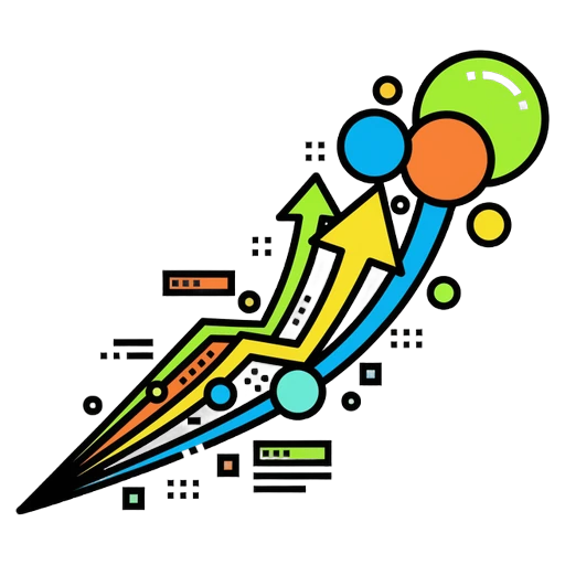 backlink growth graph Pop Art icon - free AI-generated pop art icon for web and app projects