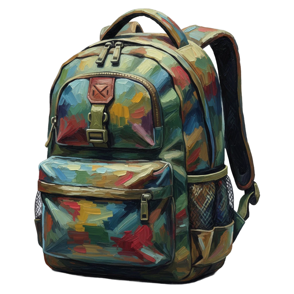 backpack Oil Painting icon