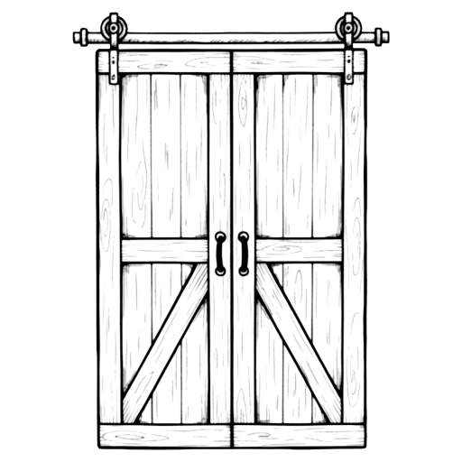 barn door Hand Drawn icon