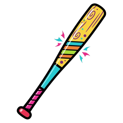 baseball bat Pop Art icon