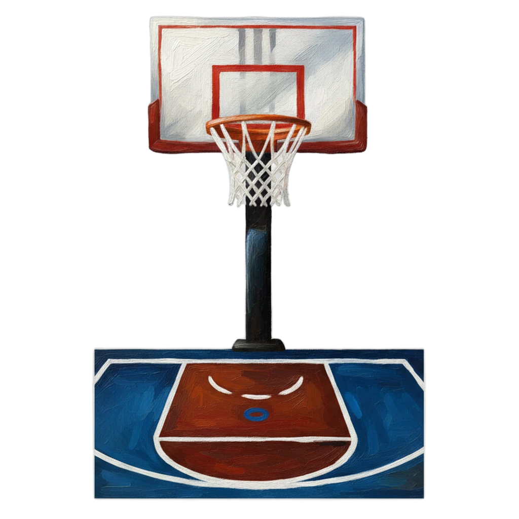 basketball hoop court Oil Painting icon - free AI-generated oil painting icon for web and app projects
