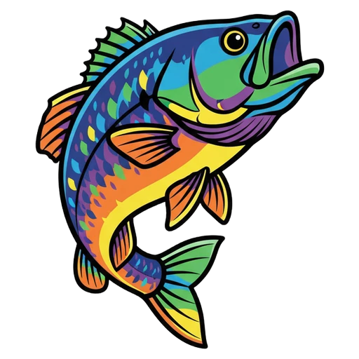 bass fish Pop Art icon