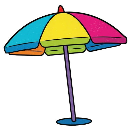 beach umbrella Pop Art icon