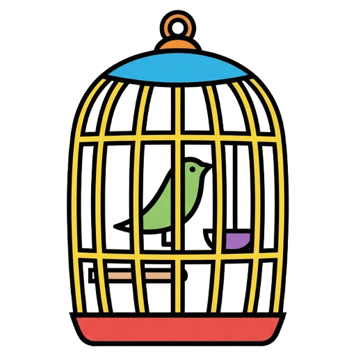 bird cage Pop Art icon